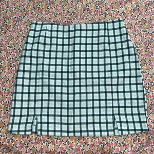 Green plaid skirt